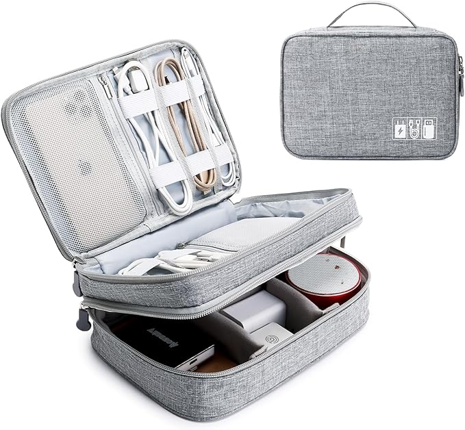 mygreen Electronics Organizer, Electronic Accessories Double Layer Travel Cable by mygreen