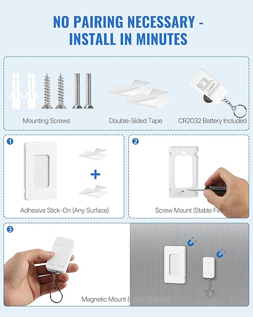 Remote Control Outlet, WILAWELS Wireless Light Switch - Image 7