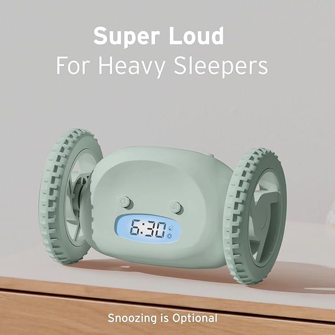 CLOCKY Extra Loud Alarm Clock for Heavy Sleepers on Wheels Rolls Runs Away - Image 7