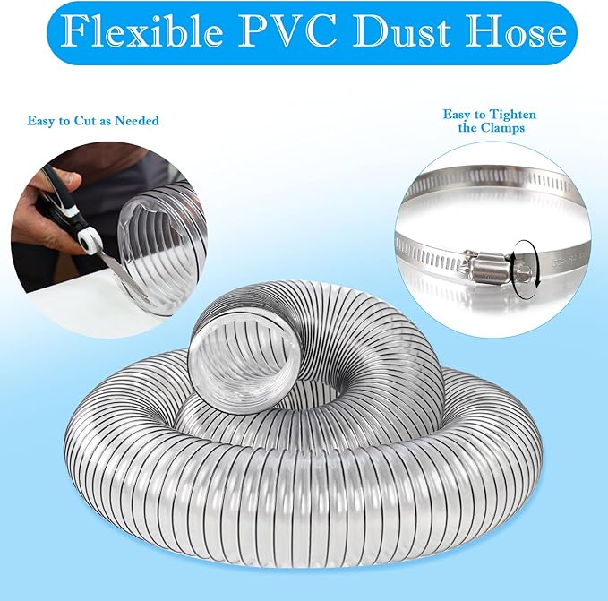 PVC Dust Collection Hose 6" x 10', Puncture Resistant 6 Inch Dust Collector Hose - Image 6