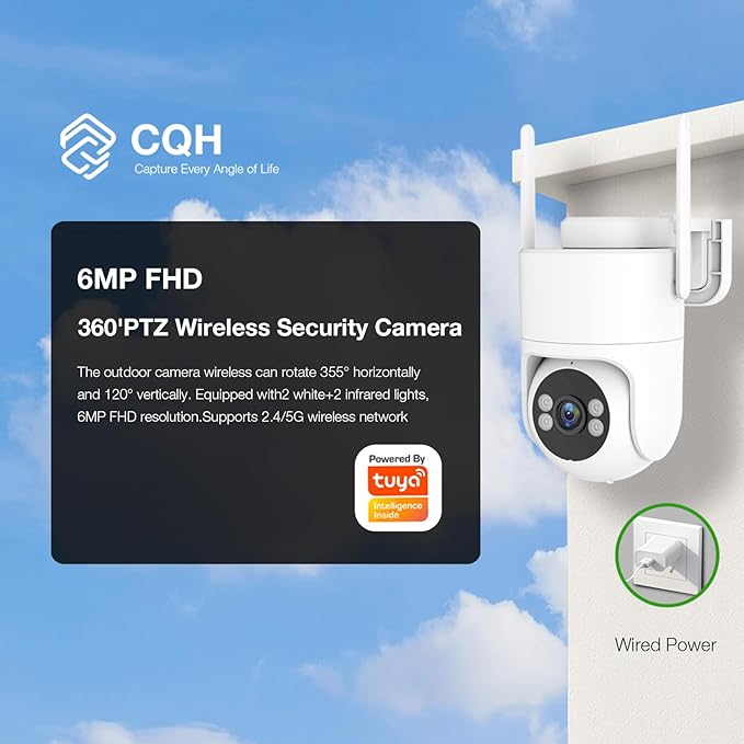 6MP TUYA Security Camera Outdoor, 2.4G/5G WiFi Cameras - Image 2