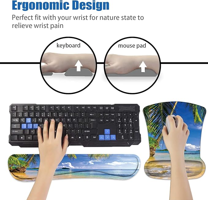 Ergonomic Mouse Pad Wrist Support and Keyboard Wrist Rest Set - Image 7