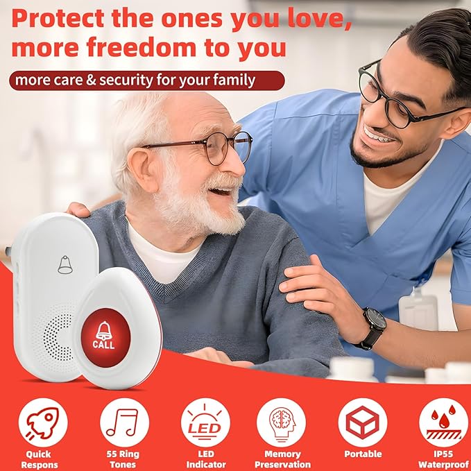 Wireless Caregiver Pager SOS Call Button - Image 3