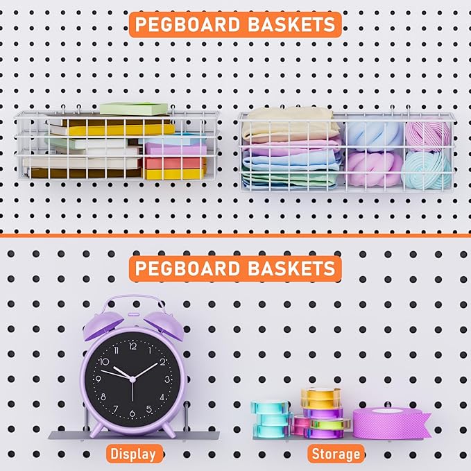 INCLY 30PCS Peg Board Organizer Accessories Kit, Pegboard Hooks Assortment - Image 2