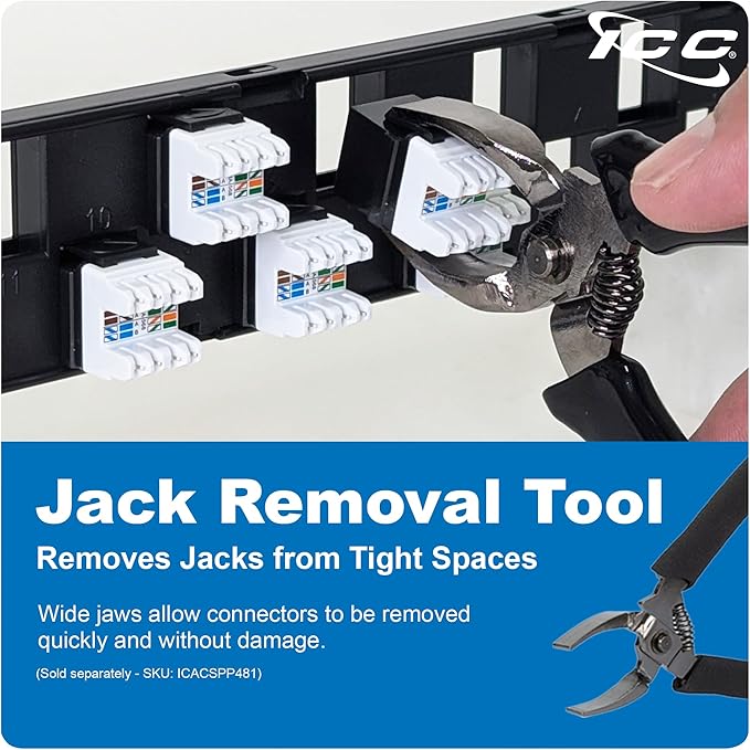 ICC 24 Port Blank Keystone 1U Patch Panel - Image 9