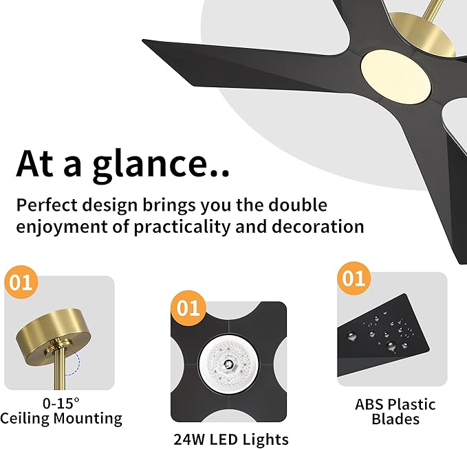 WINGBO 64" Wet Rated Outdoor Ceiling Fan - Image 5