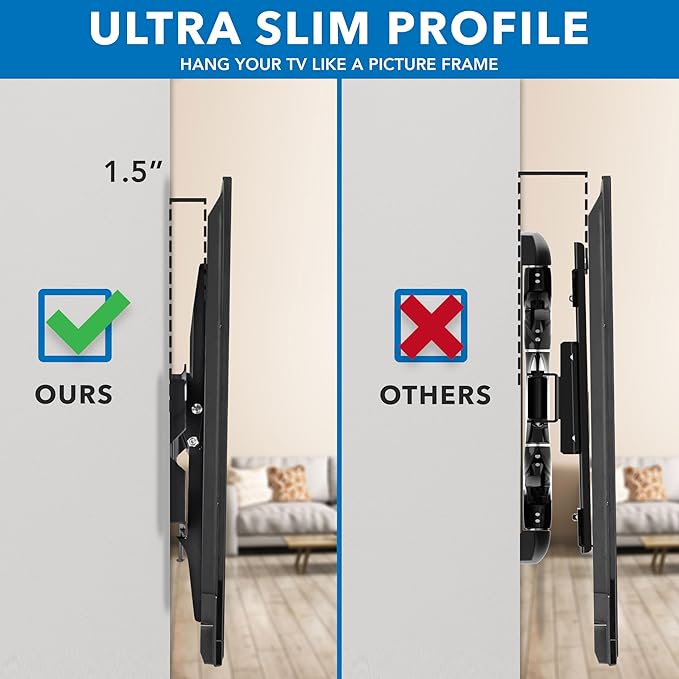 Mount-It! Low-Profile Tilt TV Wall Mount | Ultra-Slim Bracket - Image 3