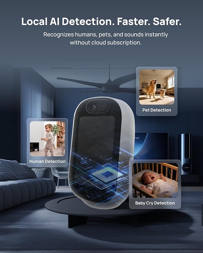 Indoor Security Camera with 4" Screen, 4MP Baby/Elderly Monitor with AI - Image 5