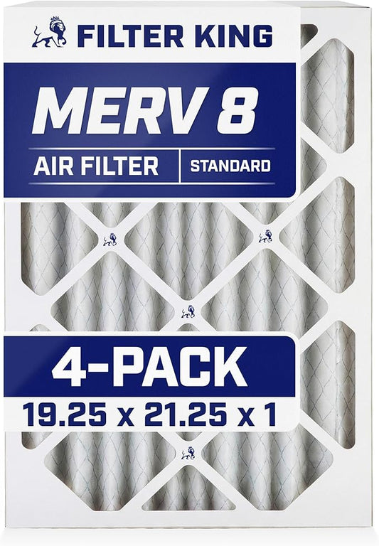 Filter King 19.25x21.25x1 Air Filter | 4-PACK | MERV 8 HVAC Pleated A/C Furnace by FilterKing
