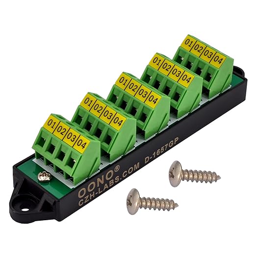 16Amp 300V 4x5 Position Terminal Block Distribution Module. OONO D-1657GP by OONO