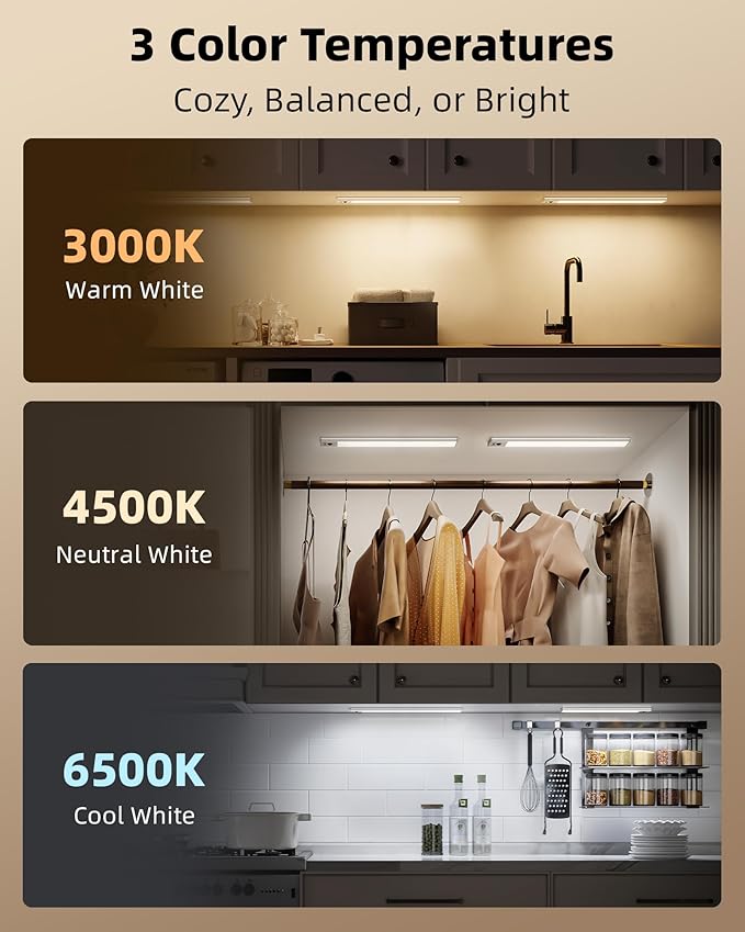 EZVALO 5 Pack Under Cabinet Lighting, 4000mAh Rechargeable Motion Sensor Light - Image 7