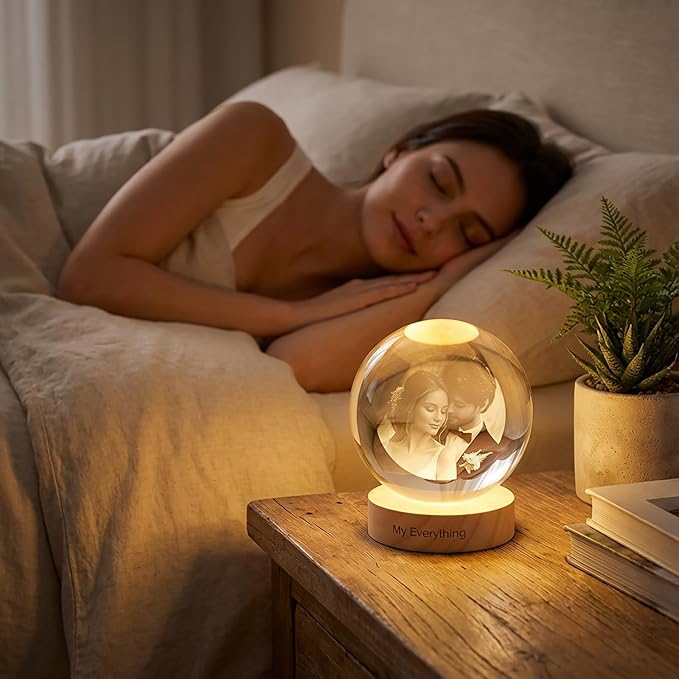 Yijhpbc Custom 3D Crystal Photo Night Light Personalized Photo Crystal Ball - Image 4