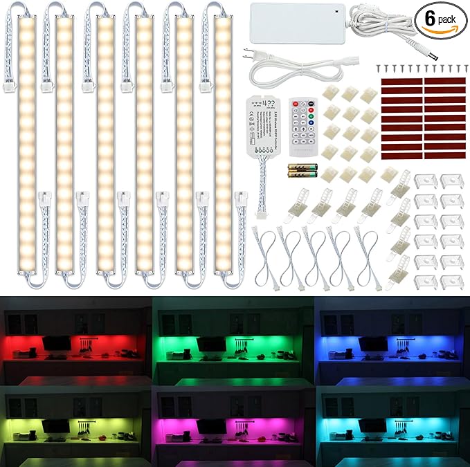 Kitchen Under Cabinet LED Light. RGBW. Color Change & Super Bright Cool White by Litever