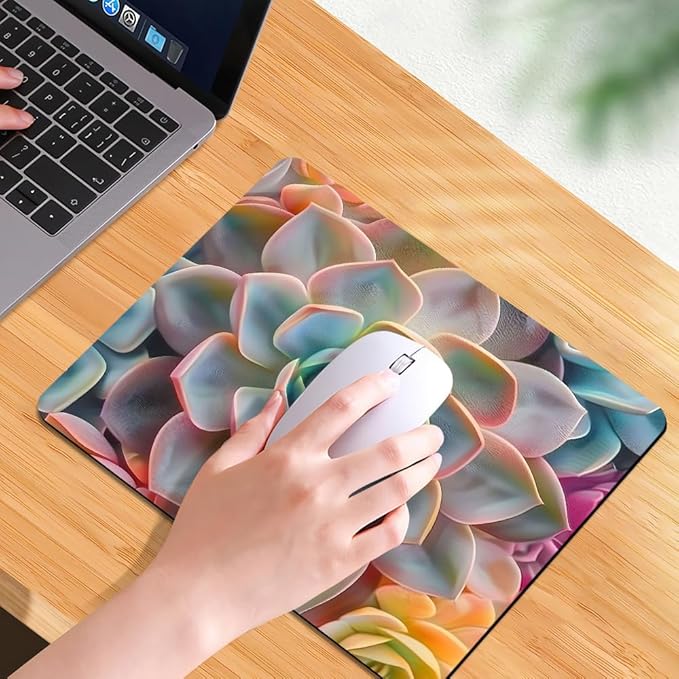 Succulent Square Mouse pad, Waterproof, Anti Slip Rubber Base, Computer Mouse - Image 7