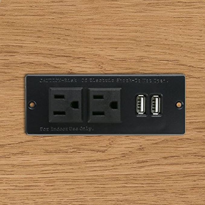 Desktop Power Strip with 2 Outlets 2 USB 2.1A Insert Mounting Built in Desk - Image 5