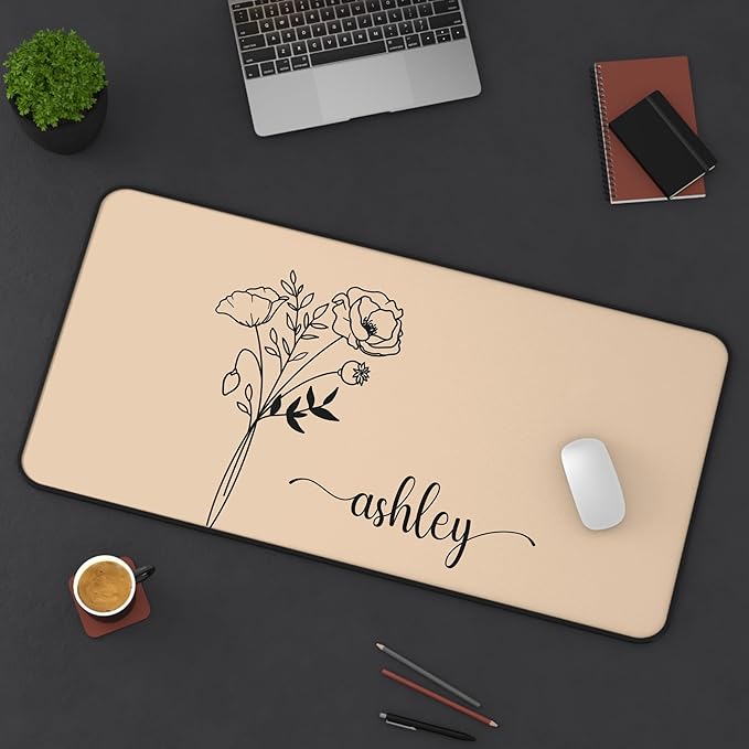 Hilis Personalized Gift Custom Mouse Pad, Personalized Birth Flower, Color and - Image 6