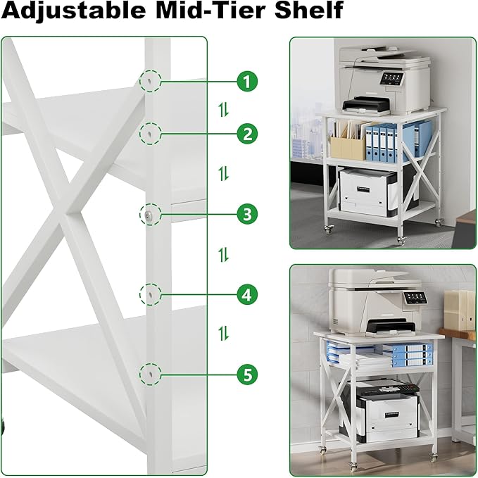 Ollieroo 3 Tier Printer Stand, Large Table - Image 6
