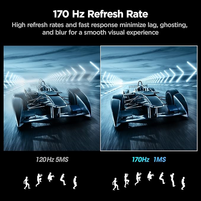 KOORUI 32 inch Curved Gaming Monitor, QHD 2K 170Hz 144Hz Monitor, 1ms 1500R - Image 2