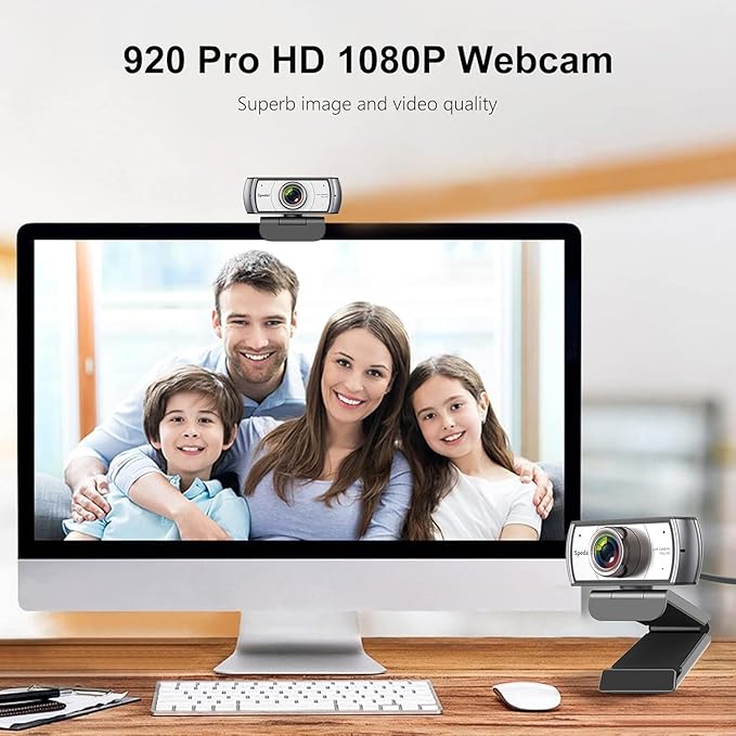 Wide Angle Webcam, 120 Degree Large View Spedal 920 Pro Video Conference Camera - Image 3