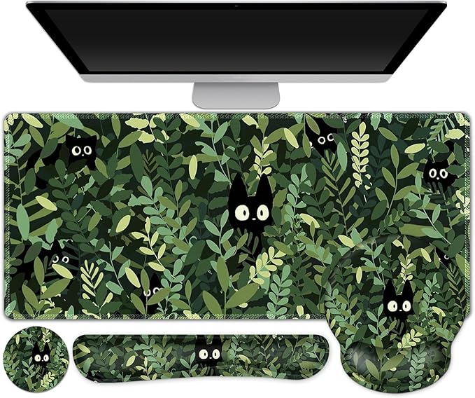 Large Desk Mat, Cute Anime Cats Gaming Mouse Pad, Desk Pad Protector, XXL by ToLuLu