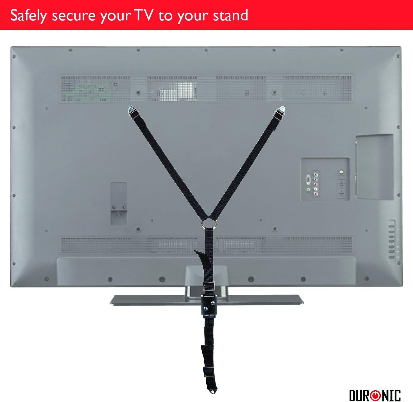 Duronic TVSAFE1 TV Stand Safety Strap - Reduces The Risk of Your TV Tipping Over