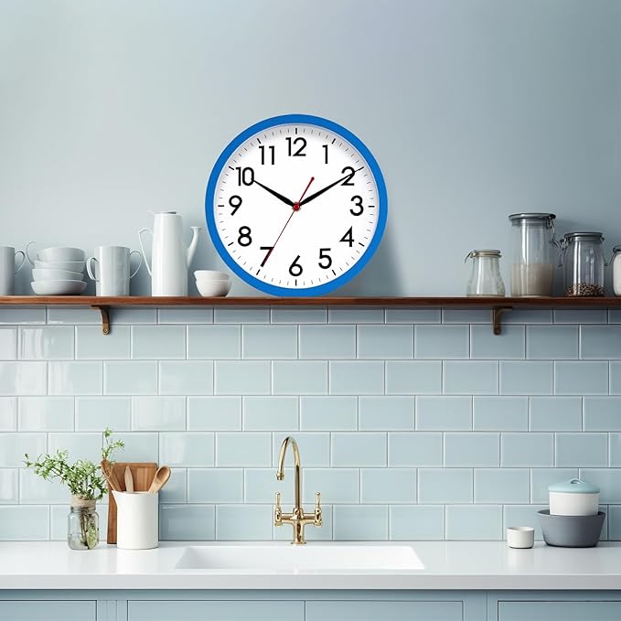 AKCISOT Wall Clock 10 Inch Silent Non-Ticking Modern Clocks Battery Operated - Image 5