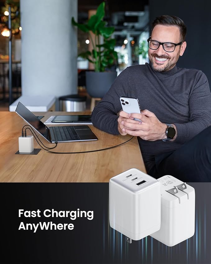 Wegear 100W USB C Charger Block, 3-Port Compact Foldable Power Adapter USB Wall - Image 6