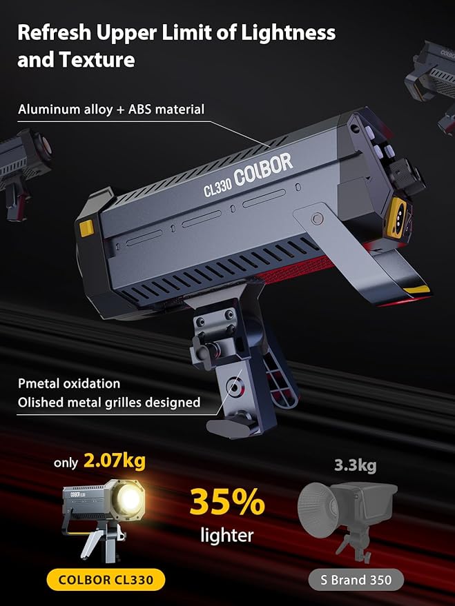 Video Light, COLBOR CL330 Lite 330W Continuous Lighting 2700-6500K Bi-Color - Image 5