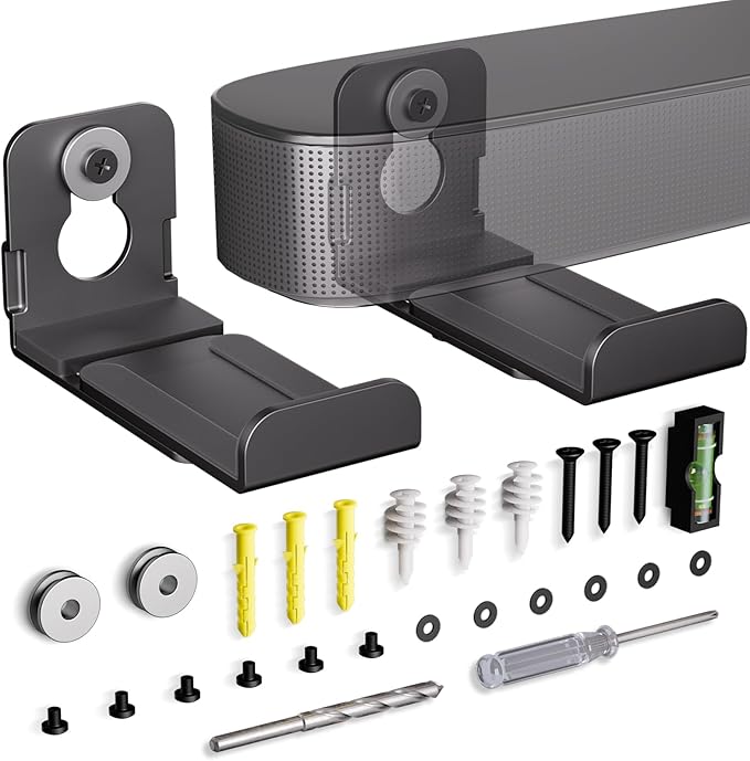 MUAKIOY SoundBar Wall Mounts, Universal Sound Bar Brackets Under TV, Depth by MUAKIOY