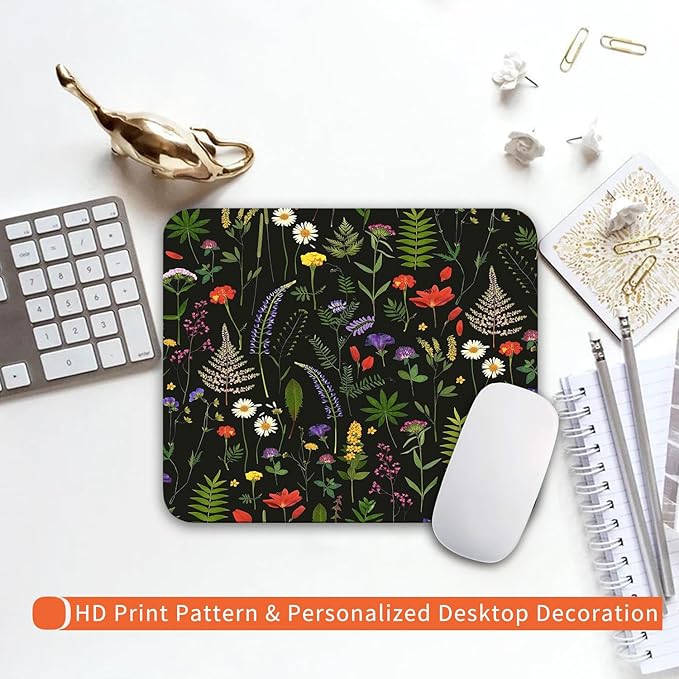 Armanza Square Mouse Pad Flowers, Personalized Premium-Textured Custom Mouse - Image 6