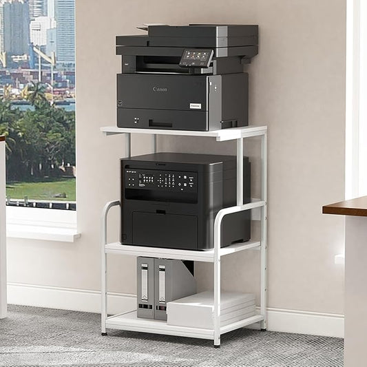 Arbuxzuy Printer Stand with Storage Shelf, 3 Tier Printer Cart with Wheels by Arbuxzuy