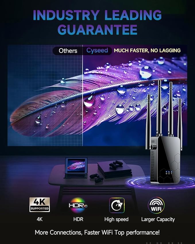 2026 WiFi Extender Internet Booster, 10000 Sq.ft Long Range Repeater Wireless - Image 5