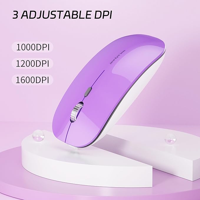 Uciefy Q5 Slim Rechargeable Wireless Mouse, 2.4G Portable Optical Silent Ultra - Image 5