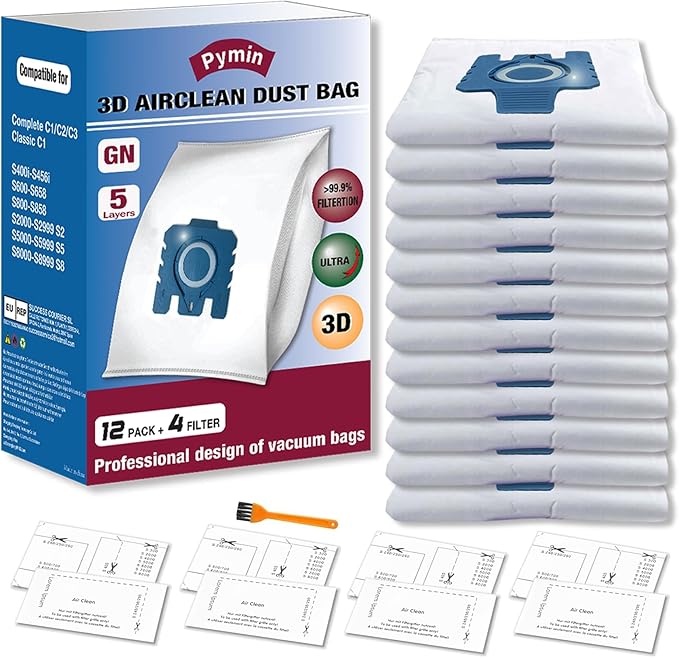 Pymin Upgraded 12 Pack GN Vacuum Dust Bags Compatiable by Yourlifeassistant