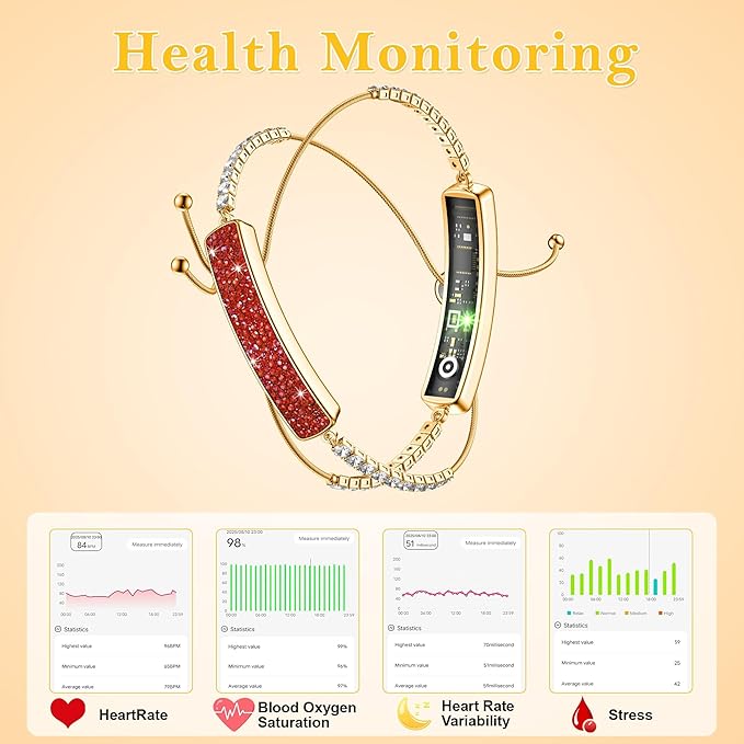 Smart Bracelet for Women, Jewelry Fitness Tracker - Image 2