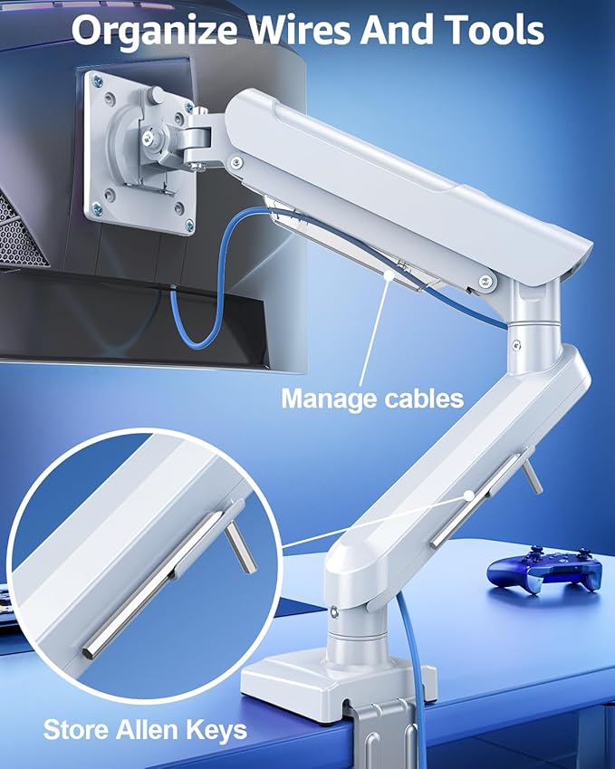 Single Monitor Mount for 32 27 24 22 inch Screen, Monitor Arm Holds 4.4-22 lbs - Image 8