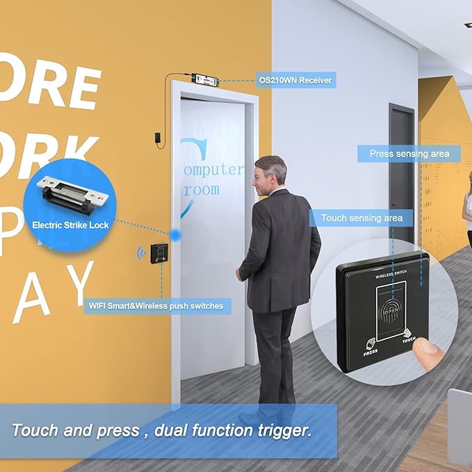 WiFi Access Control 400lb Holding Force Electic Magnetic Door Lock System Kit - Image 4
