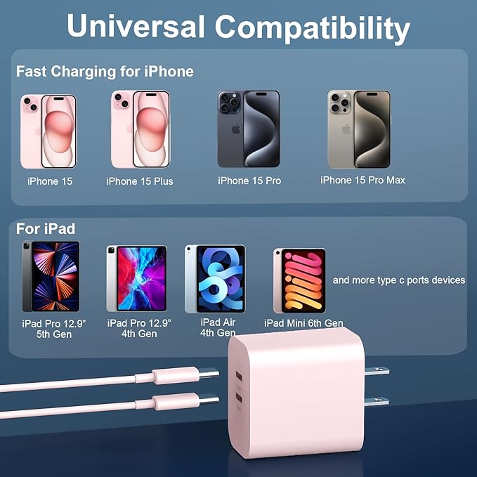 Phone 17 16/15 Pro Max Charger, 20W Type C Fast Wall Charger - Image 5