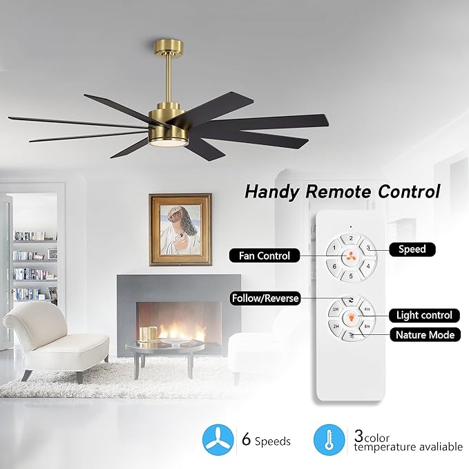 WINGBO 60" Large DC Ceiling Fans - Image 2