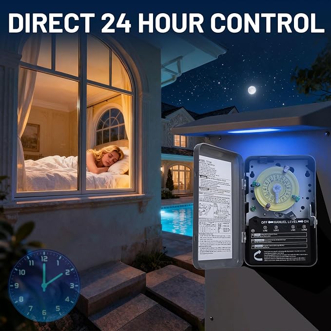T104 Mechanical Time Switch, 208-277V AC 40A DPST, 24-Hour Dial - Image 8