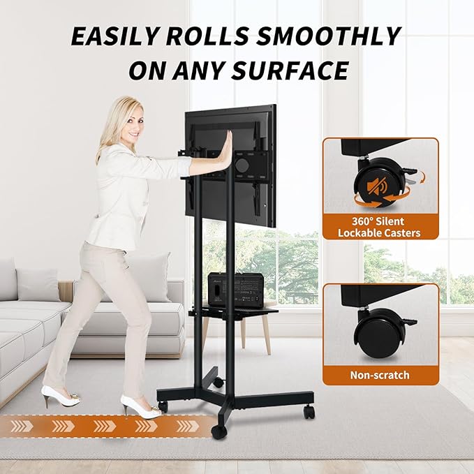 Solid Grace Rolling TV Stand - Image 4