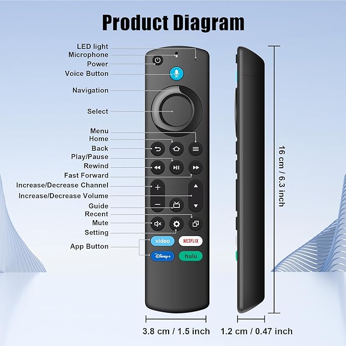 Remote Replacement with Voice Control Compatible with Fire-AMZ-TV Stick - Image 7