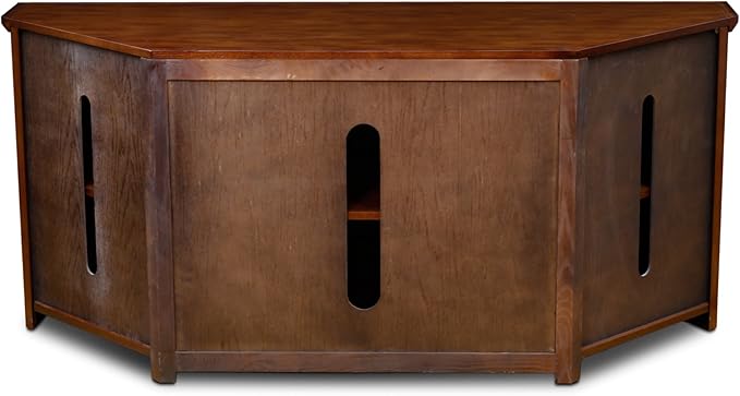Leick Home 60 in Corner TV Stand, Solid Wood, Adjustable Shelves, Easy Assembly - Image 4