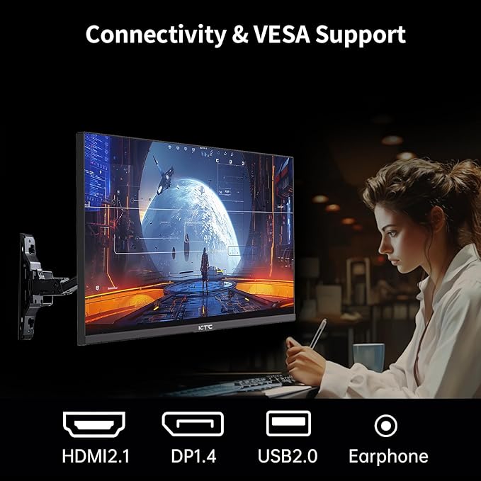 KTC 24 Inch QHD 2560x1440 IPS Computer Monitor, 100Hz Zero-Frame 2K Gaming - Image 6