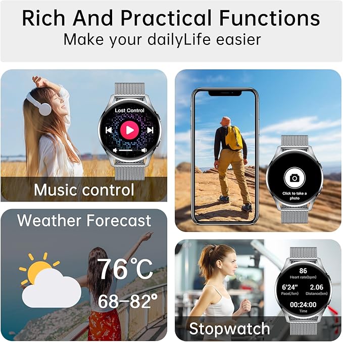 Smart Watch for Men Women Fitness: Waterproof Make/Answer Call Smart Watches - Image 5
