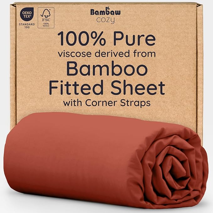 Bambaw 100% Viscose Derived from Bamboo Fitted Sheet Twin Size, Cooling Fitted by Bambaw