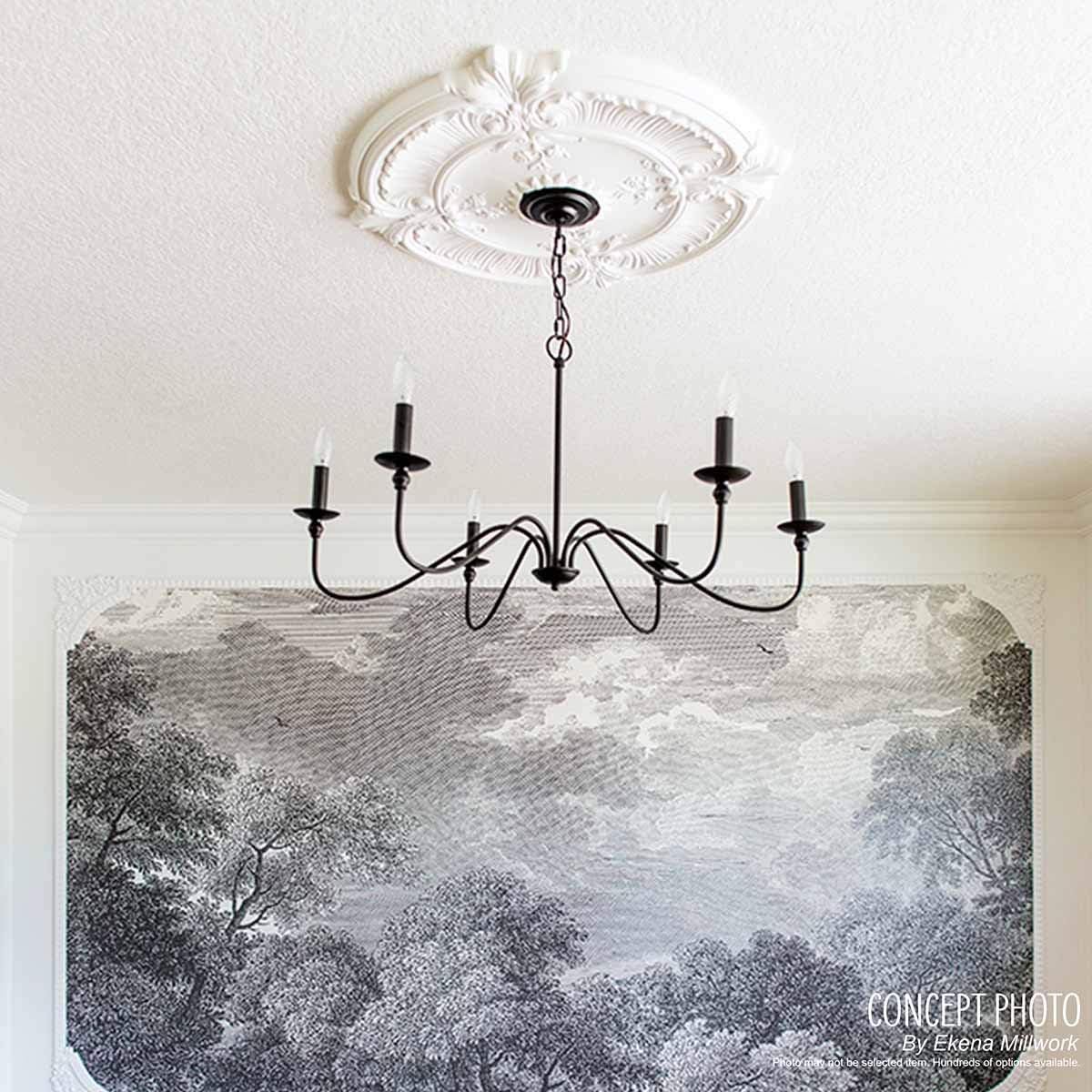 Ekena Millwork CM18CRPTCDecorative Ceiling Medallions Modeled After Original Historical Patterns & Designs, Painted Turtle Crackle