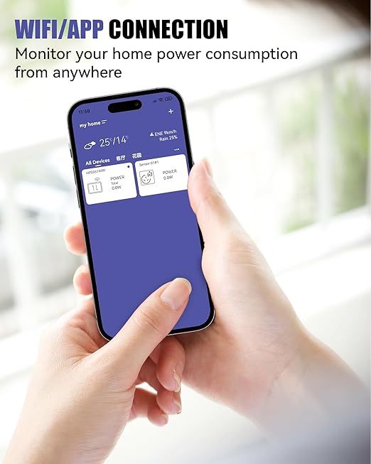 BALDR Wi-Fi Home Power Monitor Consumption Watt Meter w/Smart Socket - Image 2