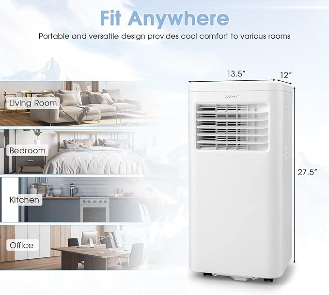 COSTWAY Portable Air Conditioner, 8000 BTU 3-in-1 Personal AC Unit - Image 7