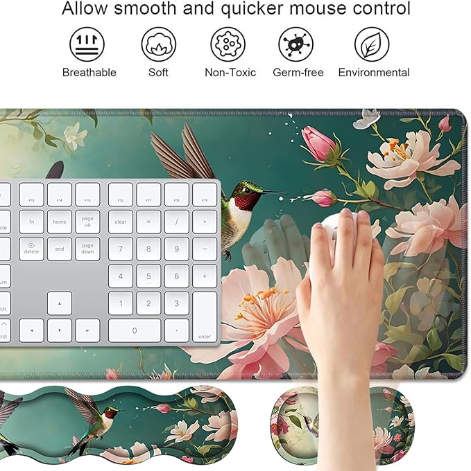 4 in 1 Ergonomic Keyboard Wrist Rest & Mouse Pad Wrist Rest Set, Large XXL - Image 3